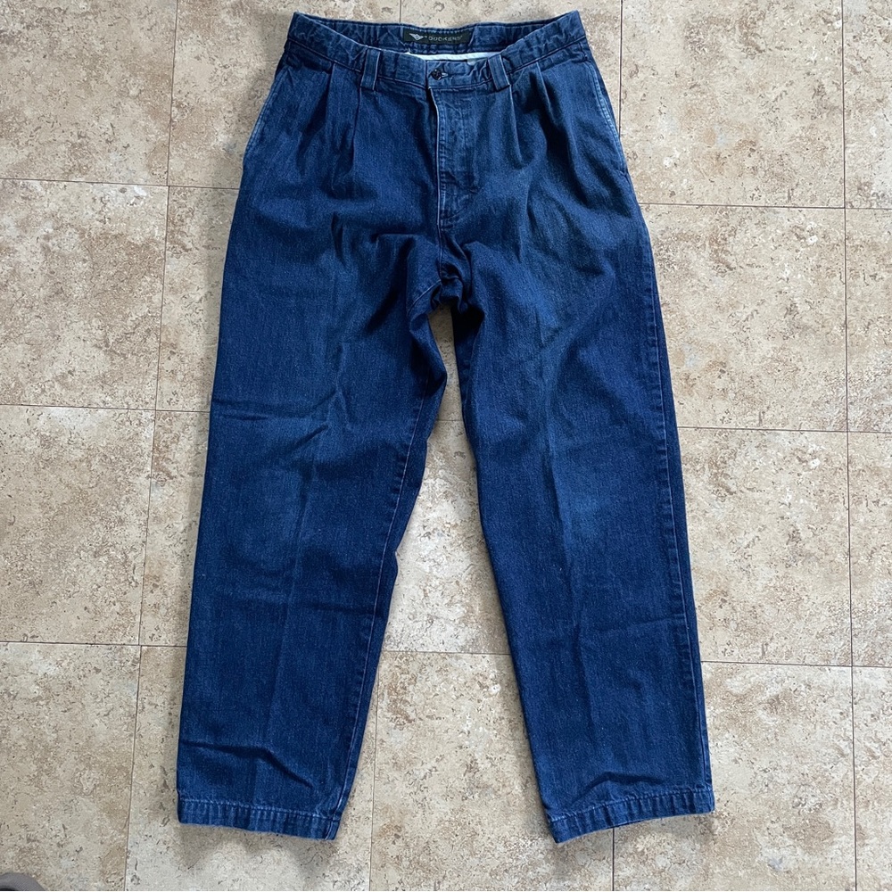 Vintage Dockers pleated wide leg denim